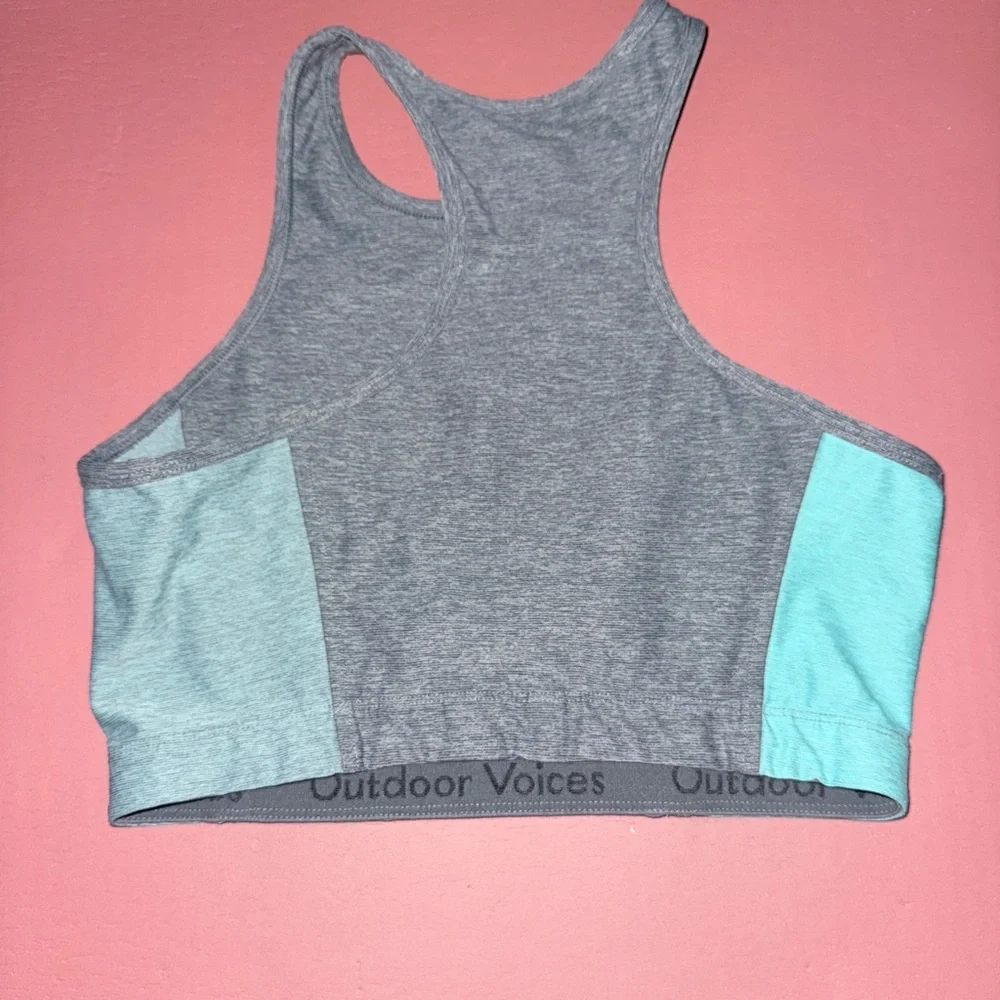 Like new Outdoor Voices grey and blue Athena sports bra size medium
